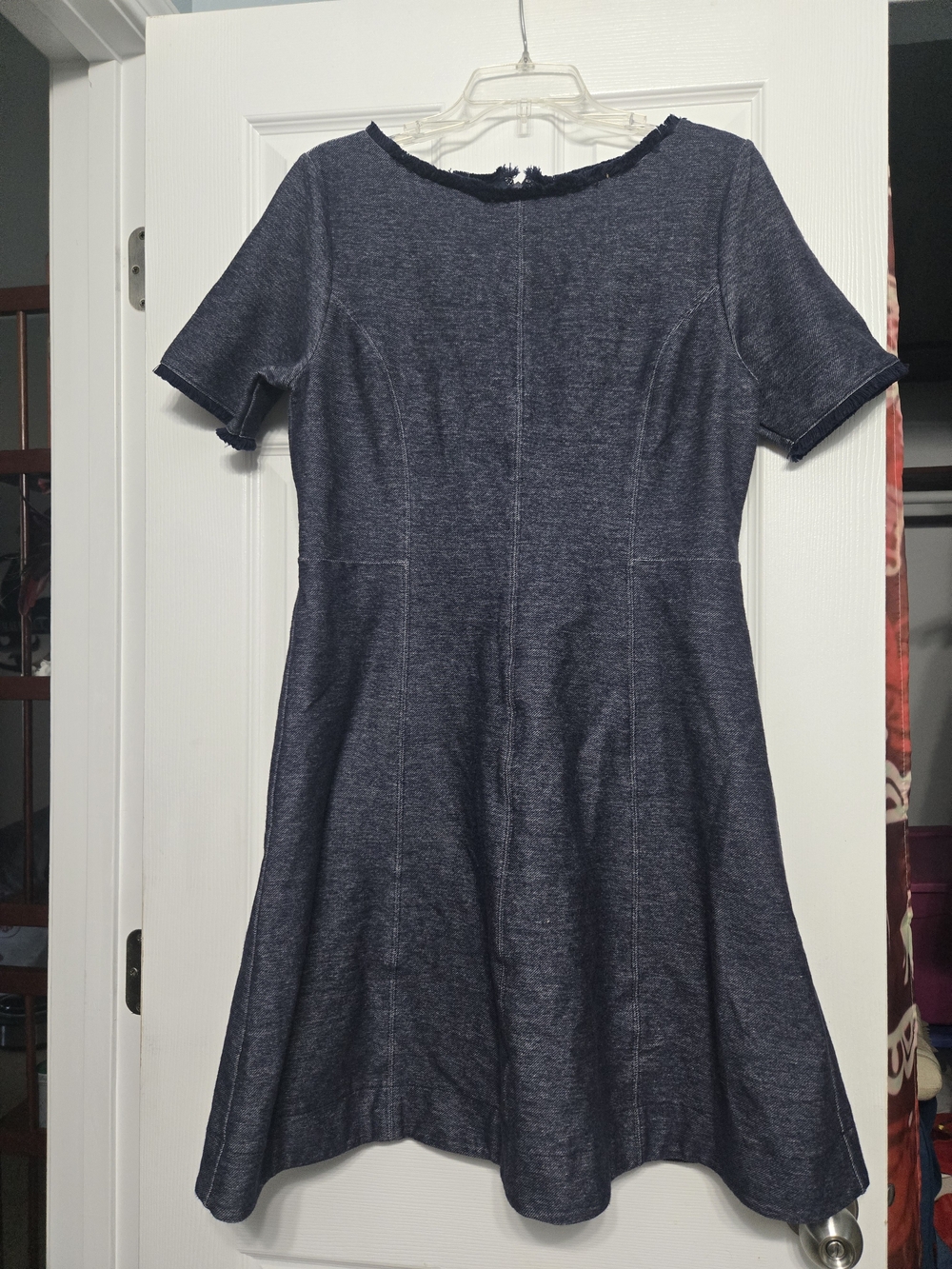 Banana Republic Fleece-lined Navy Short-Sleeve Fit-and-Flare Mini Dress